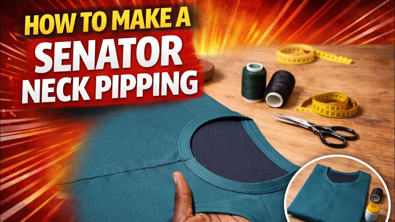 How To Make a Senator Neck Piping | Easy Cutting and Sewing Tutorial