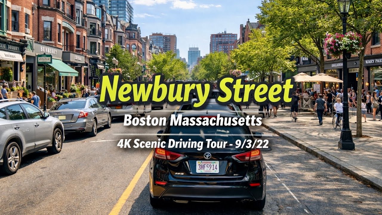 Newbury Street | Boston Massachusetts | 4K Scenic Drive - 9/3/22