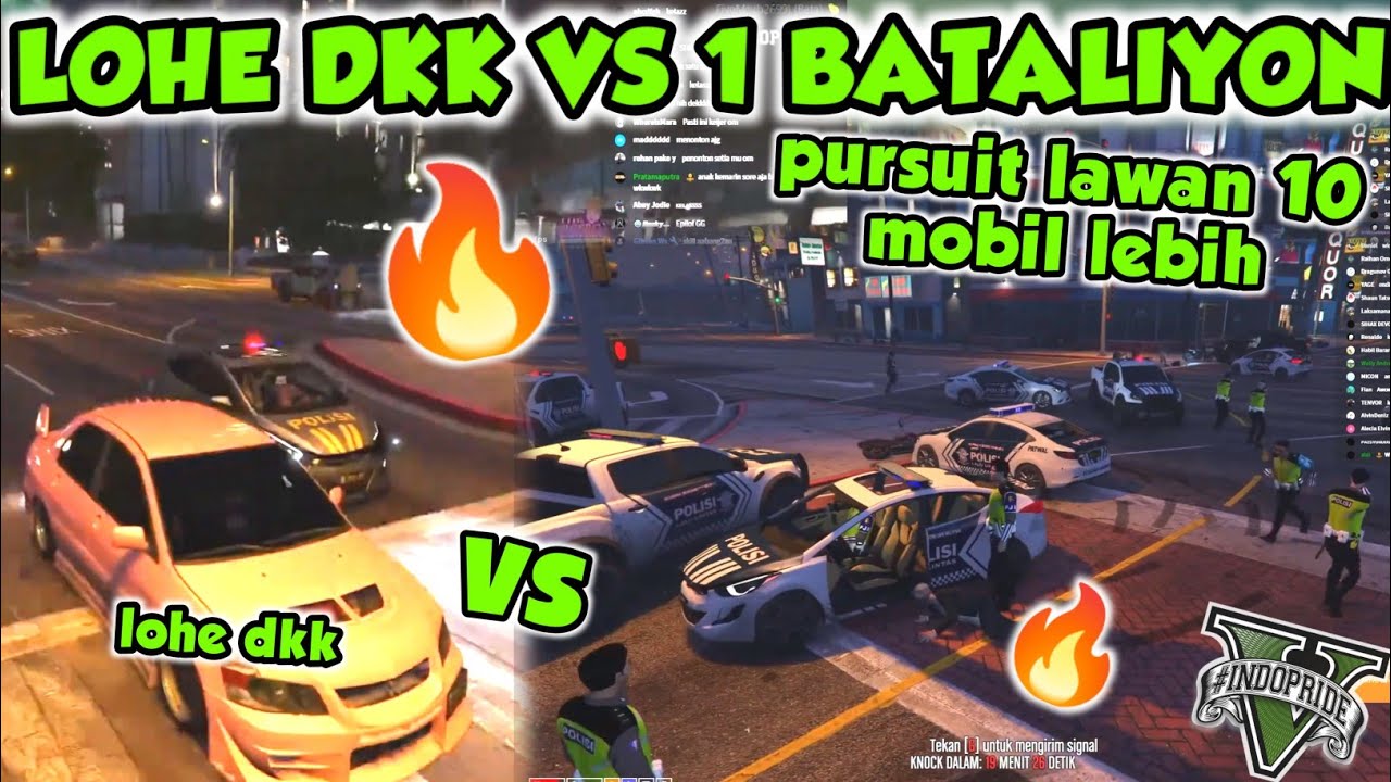 HOT PURSUIT LOHE DKK VS 1 BATALIYON POLANTAS X SHABARA 🔥🔥 | GTA V ROLEPLAY INDOPRIDE