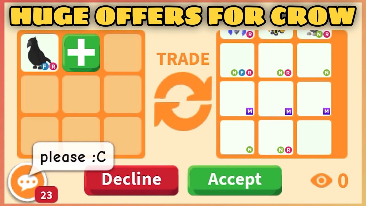 😭😭NO!! KINDA REGRET THE LAST TRADE!! LATEST HUGE AND OVERPAY OFFERS FOR CROW IN ROBLOX #adoptme
