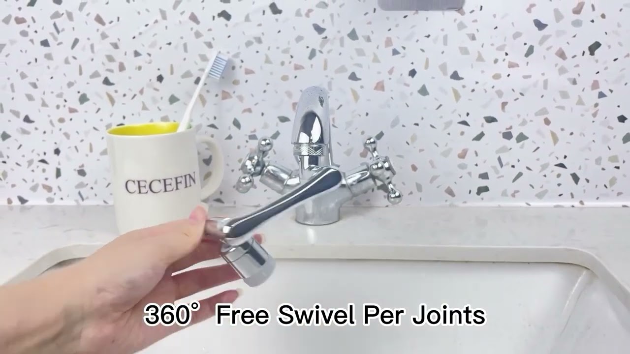 Overview: CECEFIN 1080&ordm; Swivel Faucet 2-mode spray, 360&deg; rotate for easy cleaning