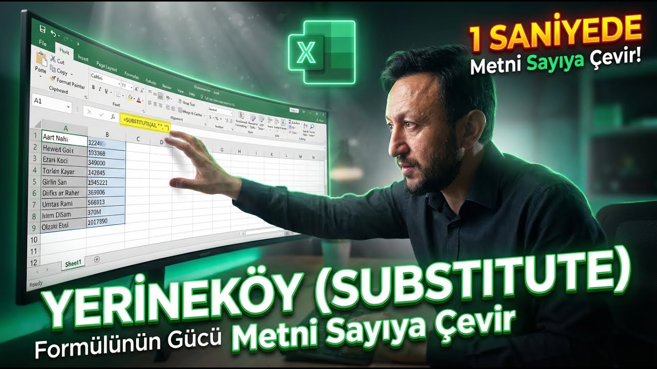 YERİNEKOY (SUBSTITUTE) Fonksiyonu ile Metni Sayıya Çevirmenin Gizli Yolu #i06