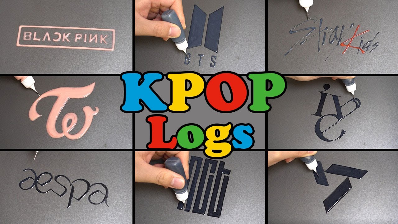 Kpop Logos Pancake art - BLACKPINK, BTS, Stray Kids, TWICE, IVE, aespa, NCT, Seventeen