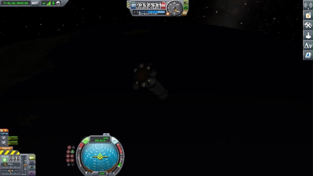 KSP || 1st stage booster of my Orbital TransPorter splashes down (test flight)