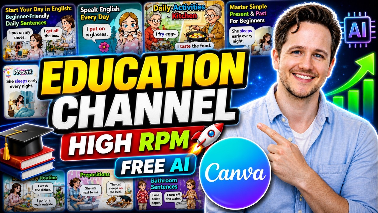 Create Unlimited AI Videos for an Education Channel Using Free AI Tools (Canva) | Earn $5K/Month