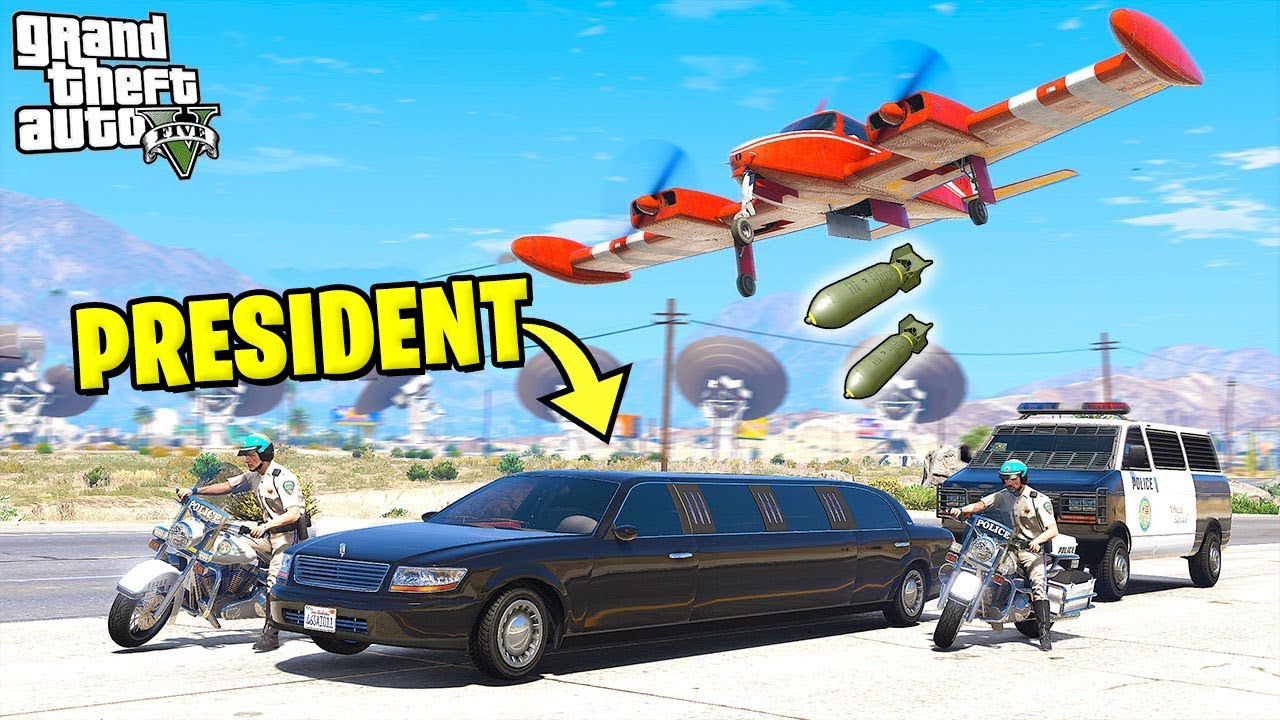 Я СБРОСИЛ БОМБЫ на ЛИМУЗИН ПРЕЗИДЕНТА в GTA 5!