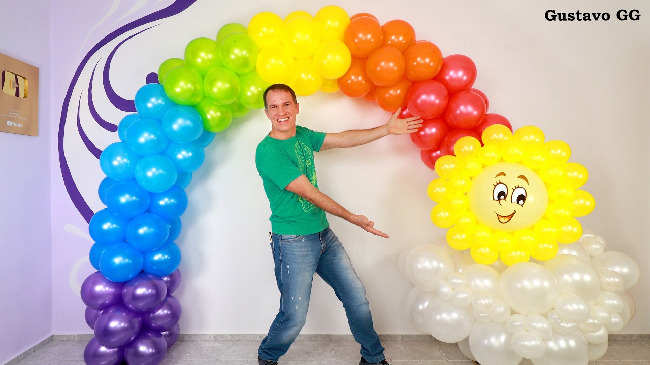 BALLOON ARCH TUTORIAL 🌈 balloon decoration ideas 🤩 birthday decoration ideas at home 🎈rainbow