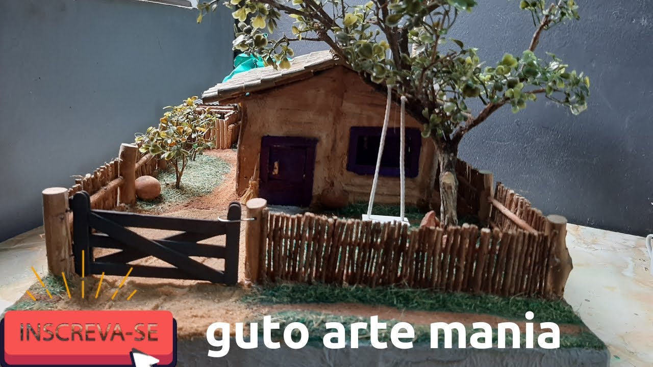 DIY COMO FAZER  MAQUETE DE CASA DE PAU A PIQUE.
