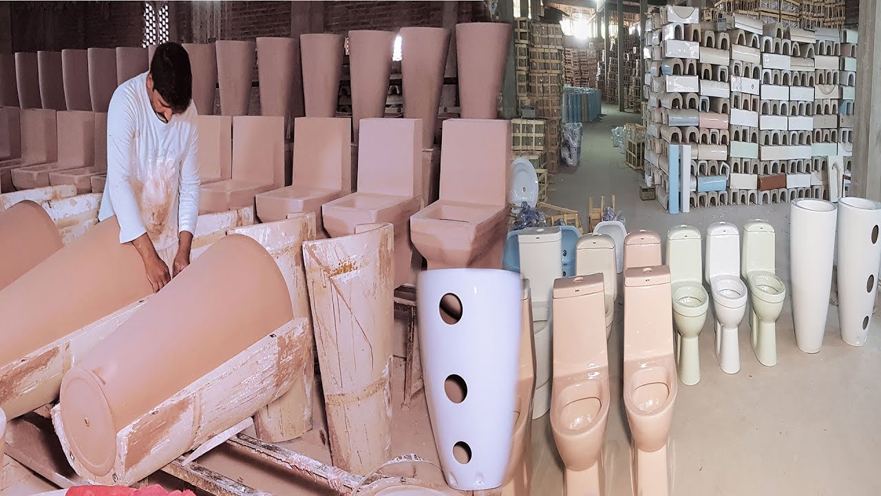 Excellent Techniques Ceramic Bathroom Wash Basin Manufacturing Full Process Very Informative Video