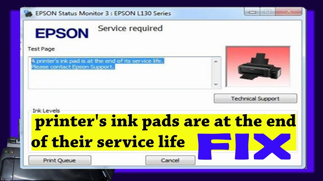 printers ink pad is at the end of its service life epson ink tank