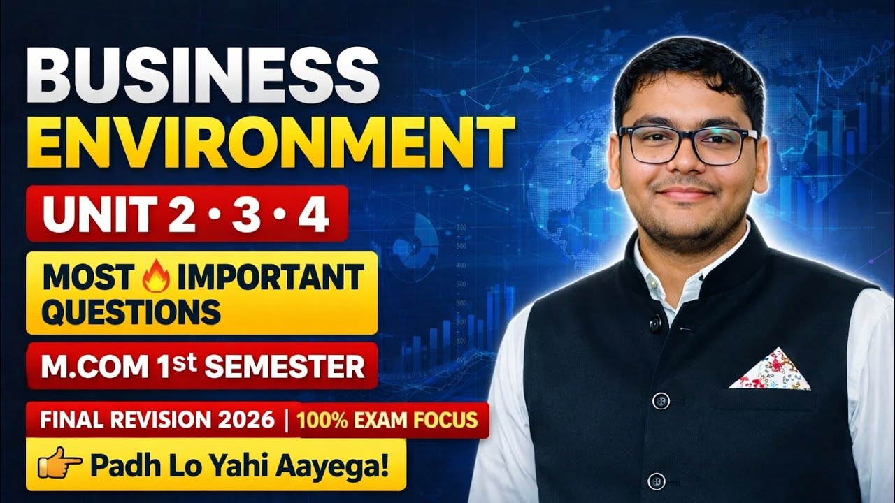 BUSINESS ENVIRONMENT | M.COM 1ST SEM | UNIT 2,3,4 MOST IMP QUESTIONS FOR EXAM | MGKVP,MVU,UP COLLEGE