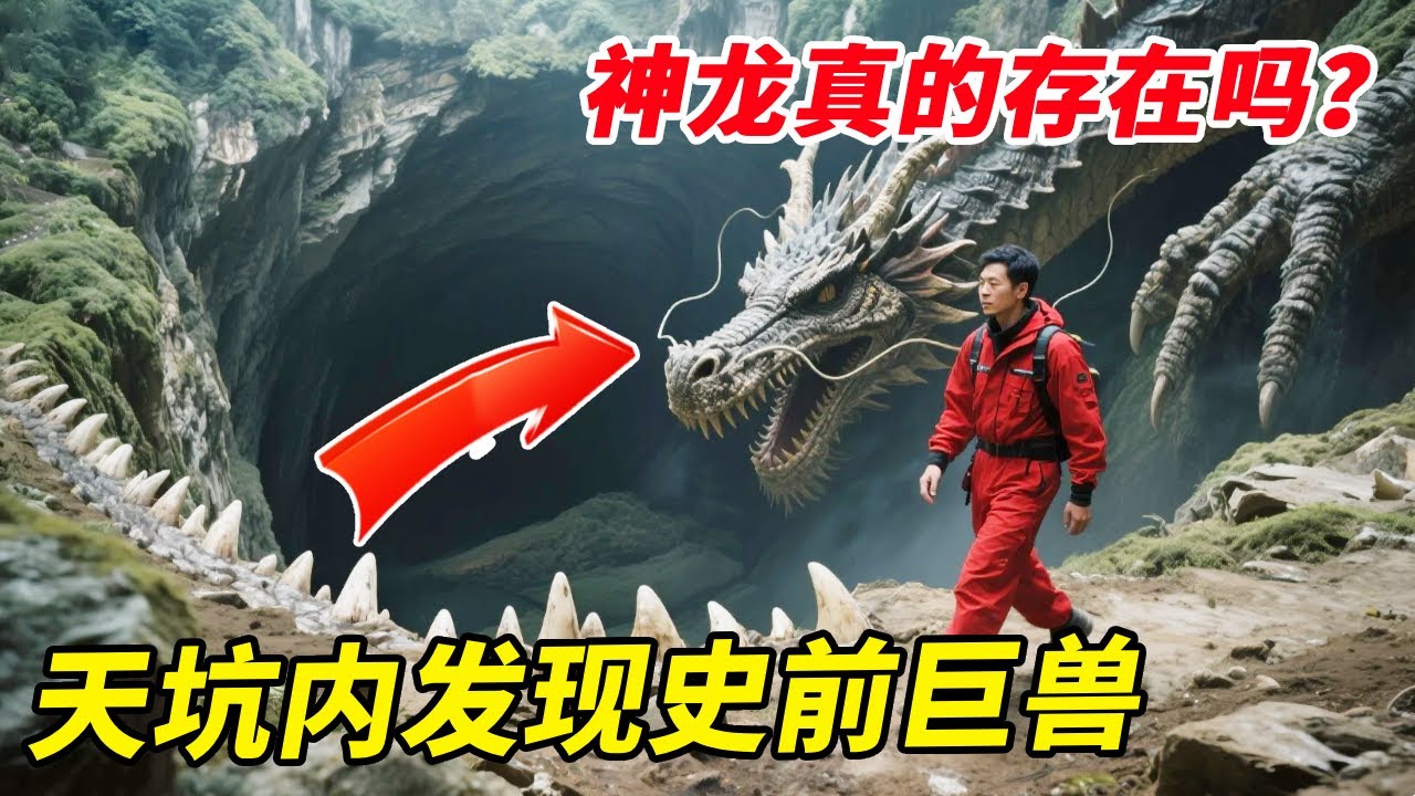 神龙真的存在吗？探秘天坑发现拳头大的牙齿，还有史前巨物出现！【户外小北哥】