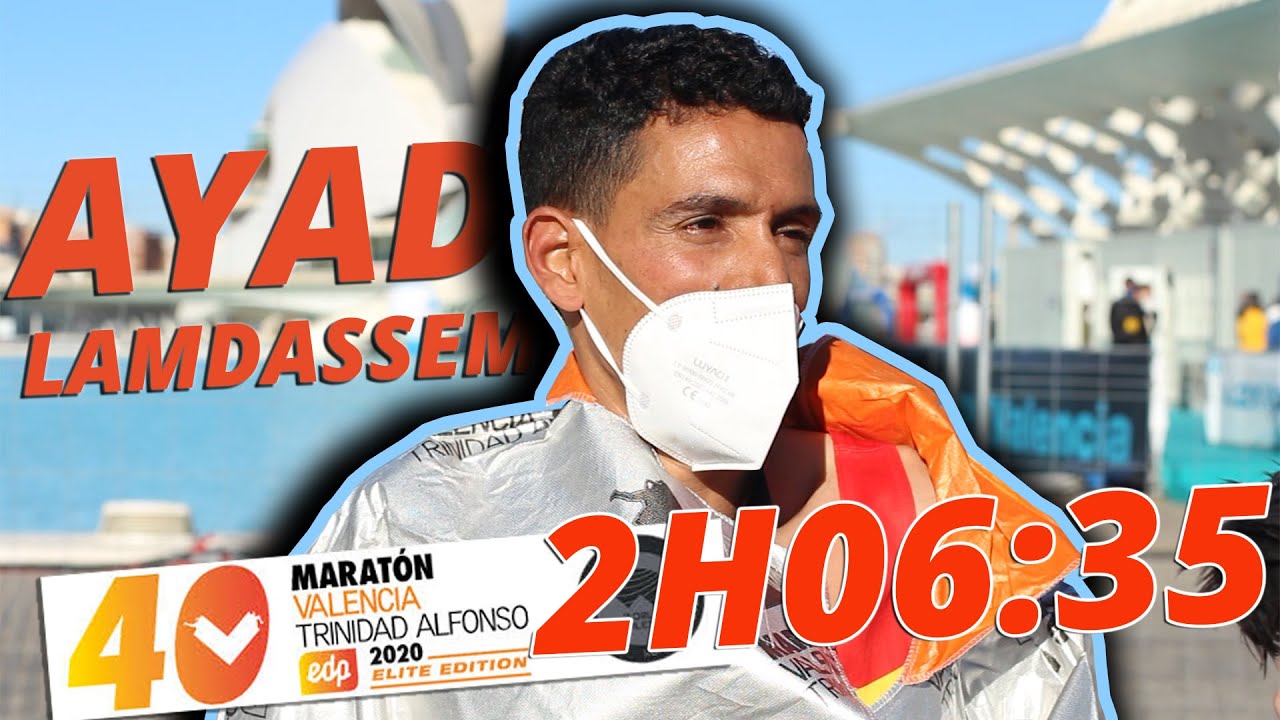 Ayad Lamdassem R&eacute;cord de Espa&ntilde;a Marat&oacute;n Valencia 2020