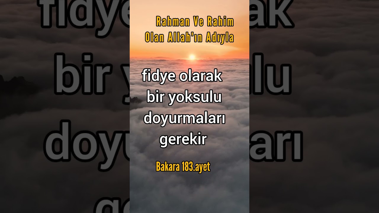 Oru&ccedil; ayetleri.. Bakara suresi 183.ayet
