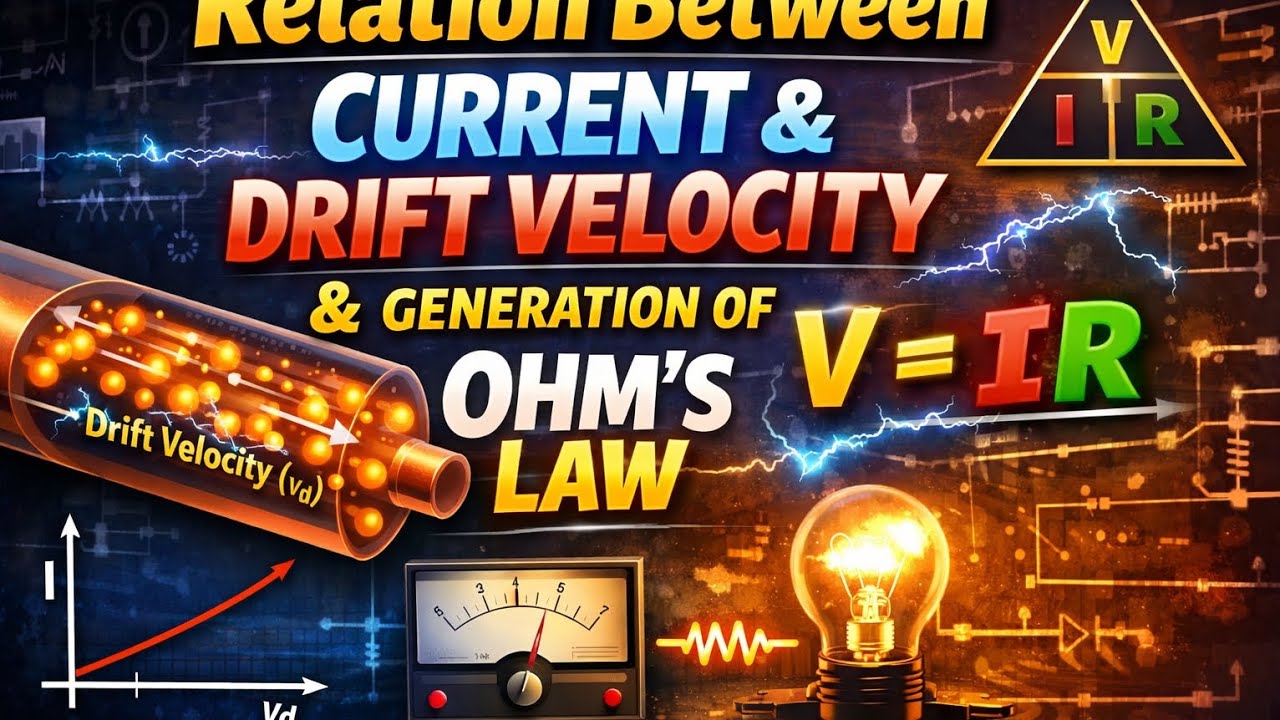 ⚡Relation Between Current & Drift Velocity | Generation of Ohm’s Law | Physics in Hinglish