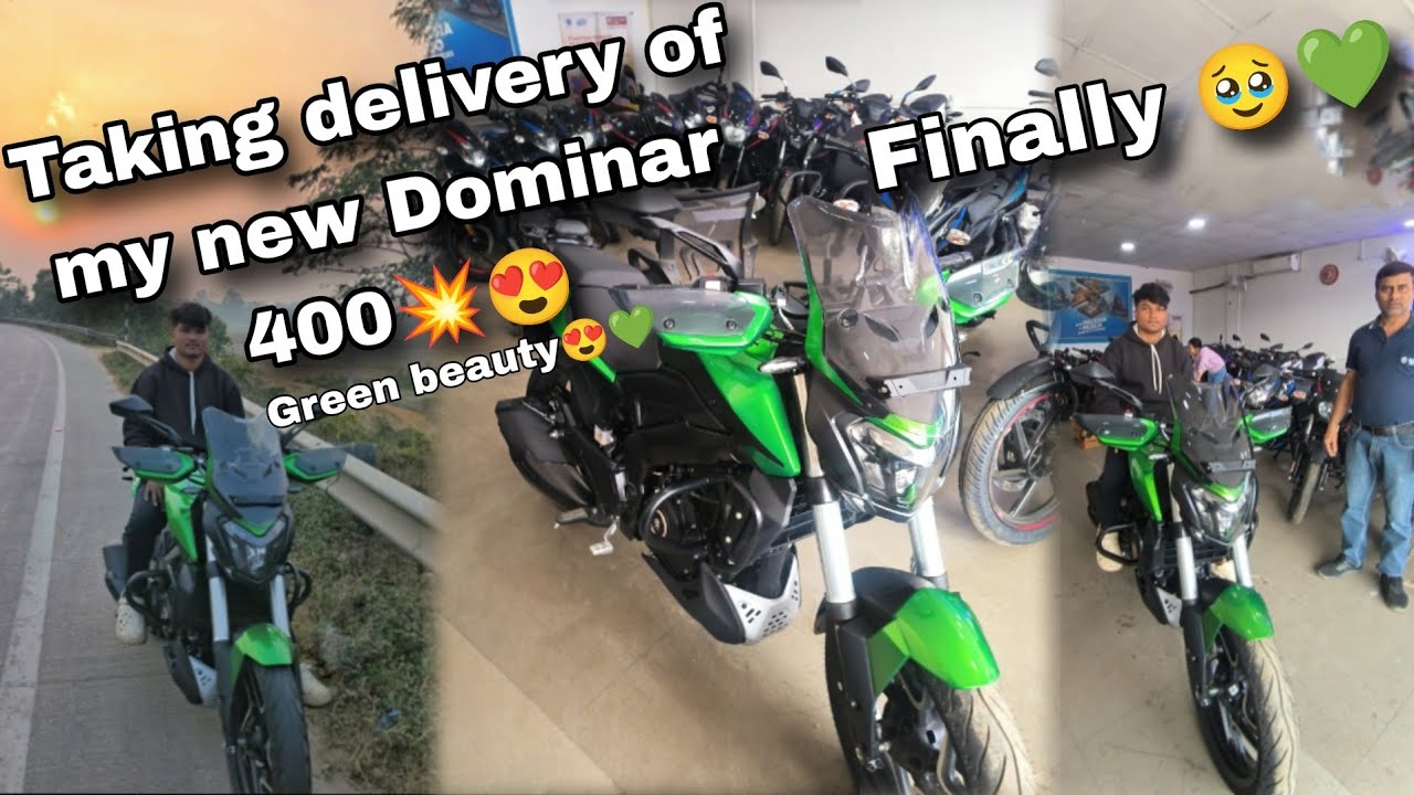 Taking delivery of my new Dominar 400 💥💚 ll Finally dream complete 🥹❤️ ll Traveller Aditya