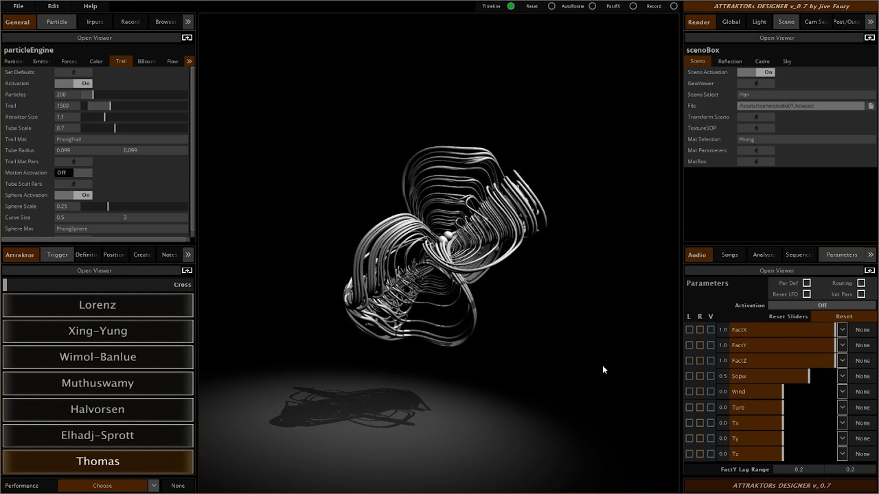 Attraktors Designer App Demo (Play with Stranges Attraktors in Real Time ) - Made in Touchdesigner