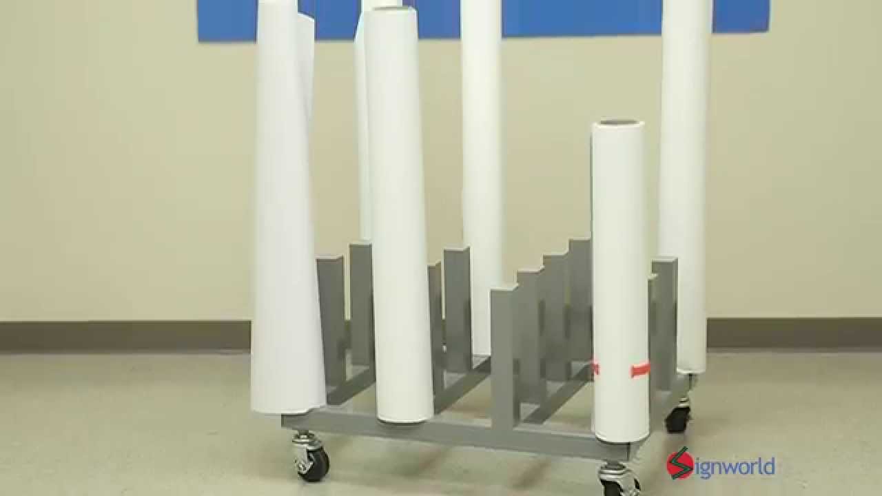Vinyl Media Roll Cart - Heavy Duty