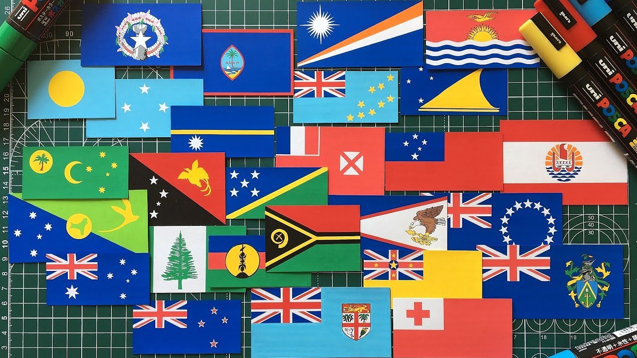 All OCEANIAN Flags Drawing Collection 🌏 A-Z