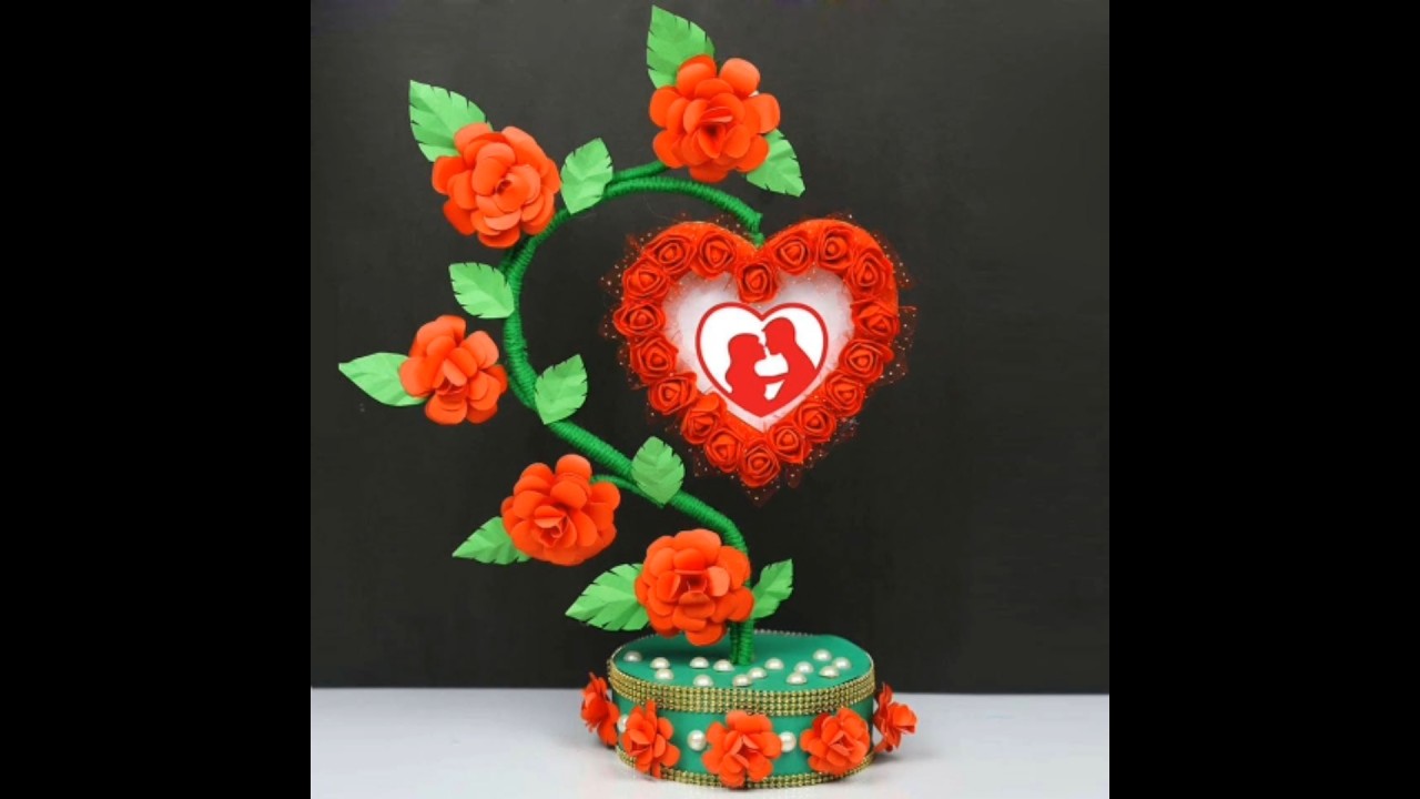 DIY-Paper Heart Showpiece Making at Home 💗😍🔥 