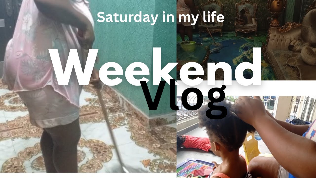 Weekend vlog/cleaning my home/braiding my daughter hair for scl