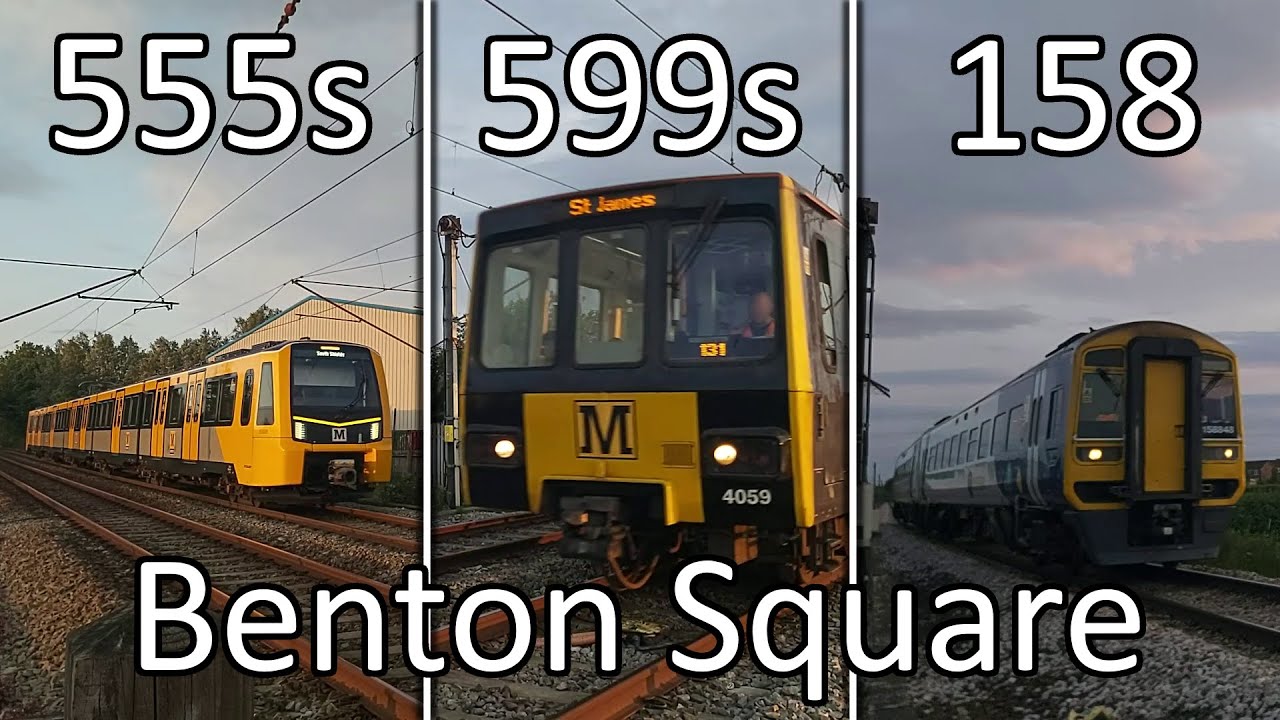 Metrocars, 555s and 158848 passing Benton Square foot crossing (26/06/25)