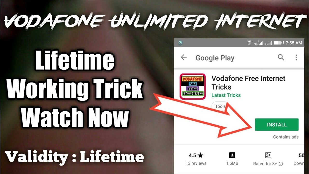 Vodafone Unlimited Free Internet | 2018 All Free Internet For Vodafone