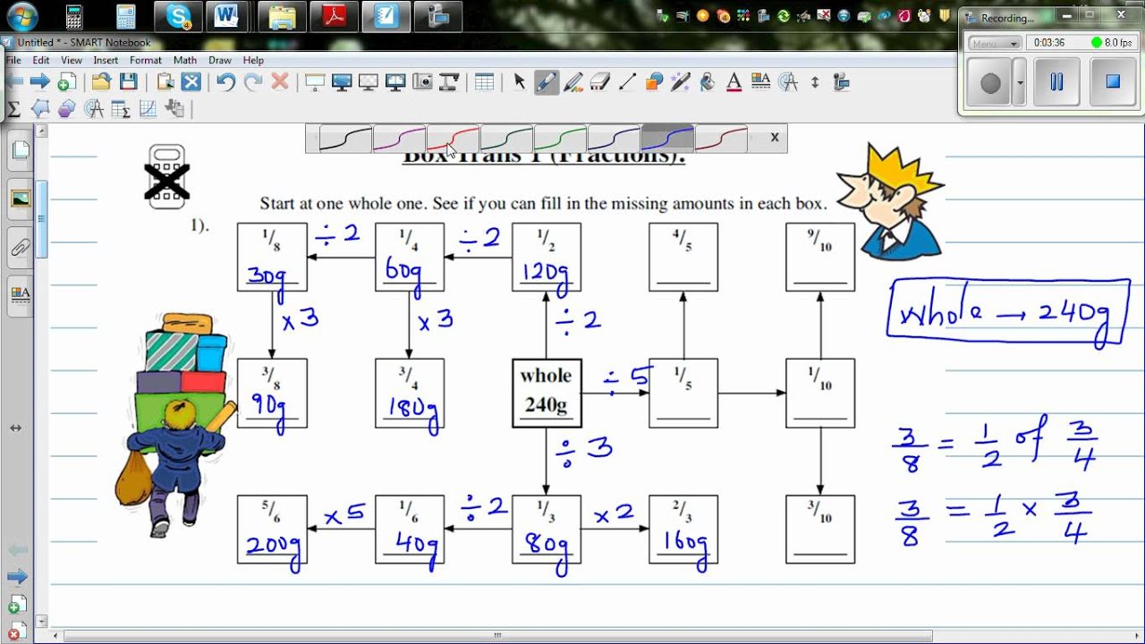 Fraction Trail - How to find different fraction of a quantity if you know the whole of a quantity
