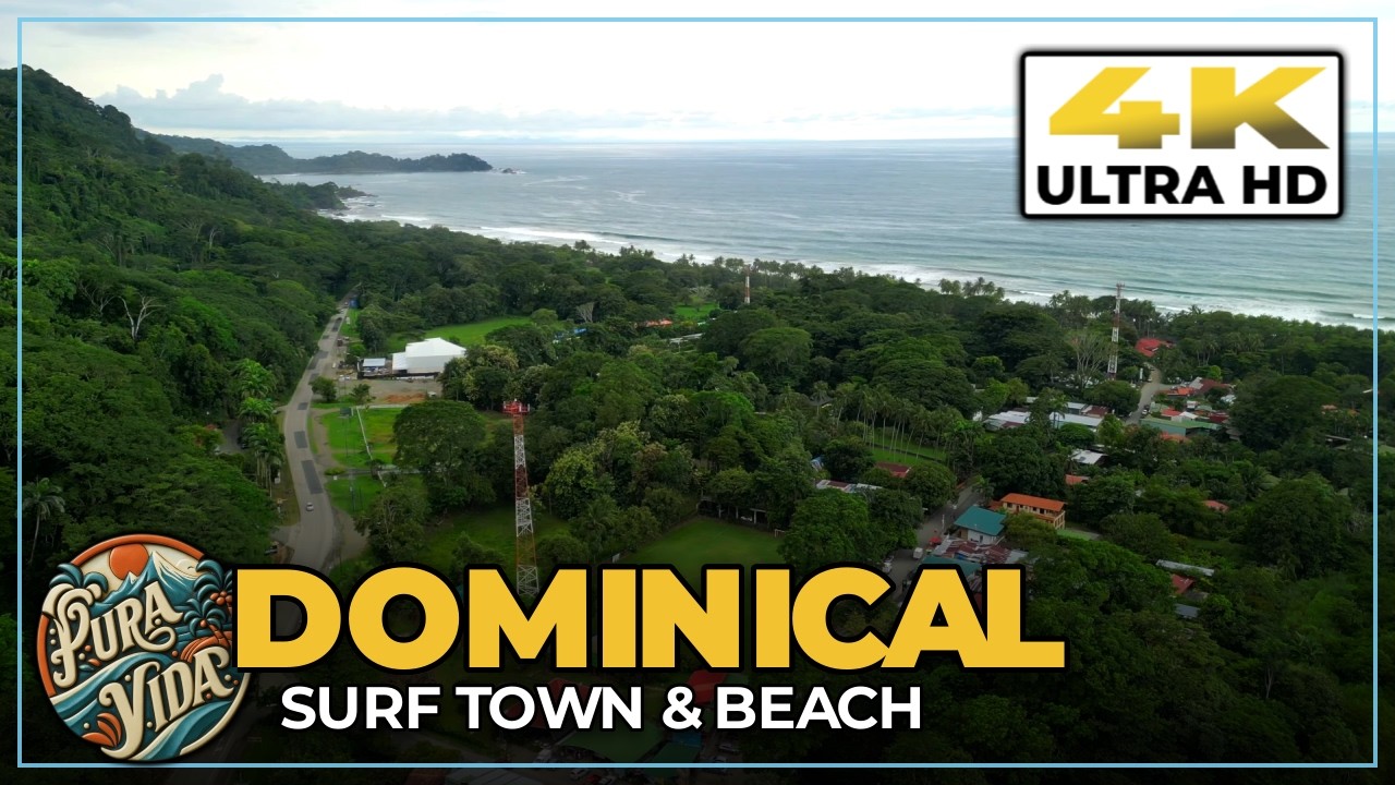 [4K] TOUR DOMINICAL, Costa Rica 🌴 From The Town To The Beach + Health Food Grocery Store #costarica