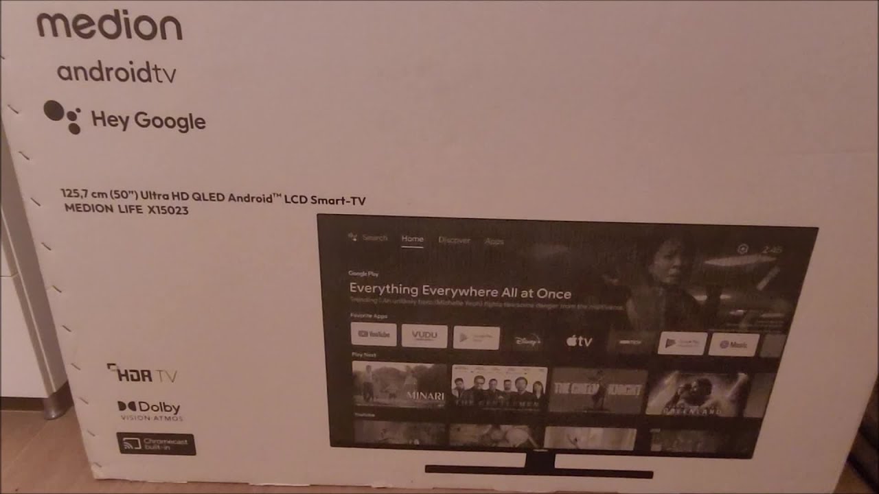 Medion X15023 4 k QLED 50 Zoll TV : Unboxing und Aufbau