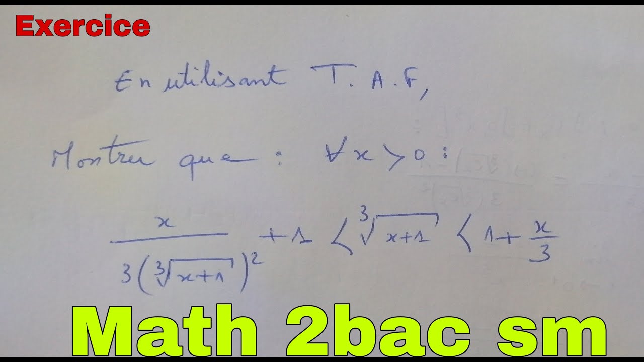theoreme des accroissements finies....math 2bac sm