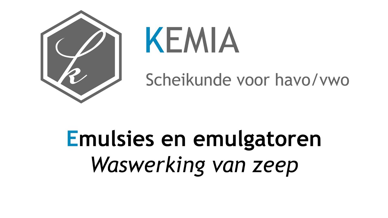 Emulsies en emulgatoren: Waswerking van zeep