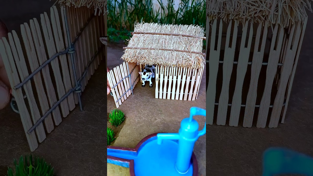 How to make cow shed roof || Rural house mini project 