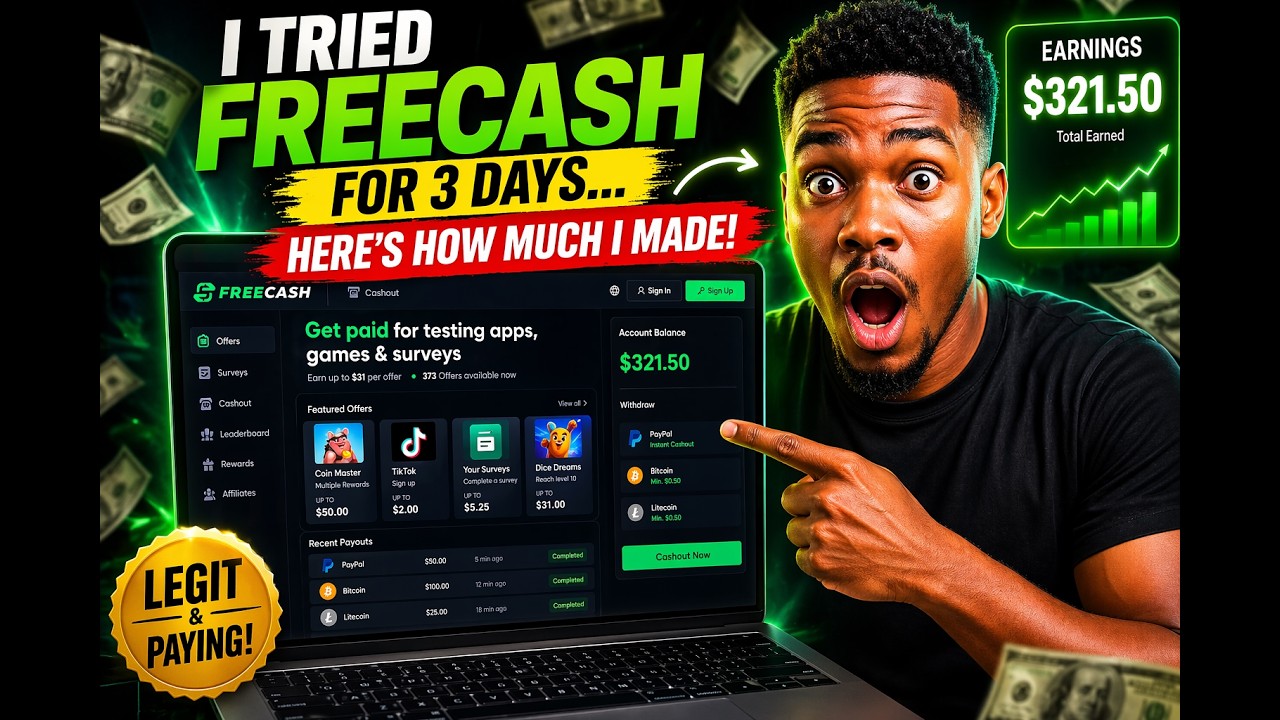 &ldquo;Is Freecash Legit? I Tested It for 3 Days&hellip; 😳&rdquo;