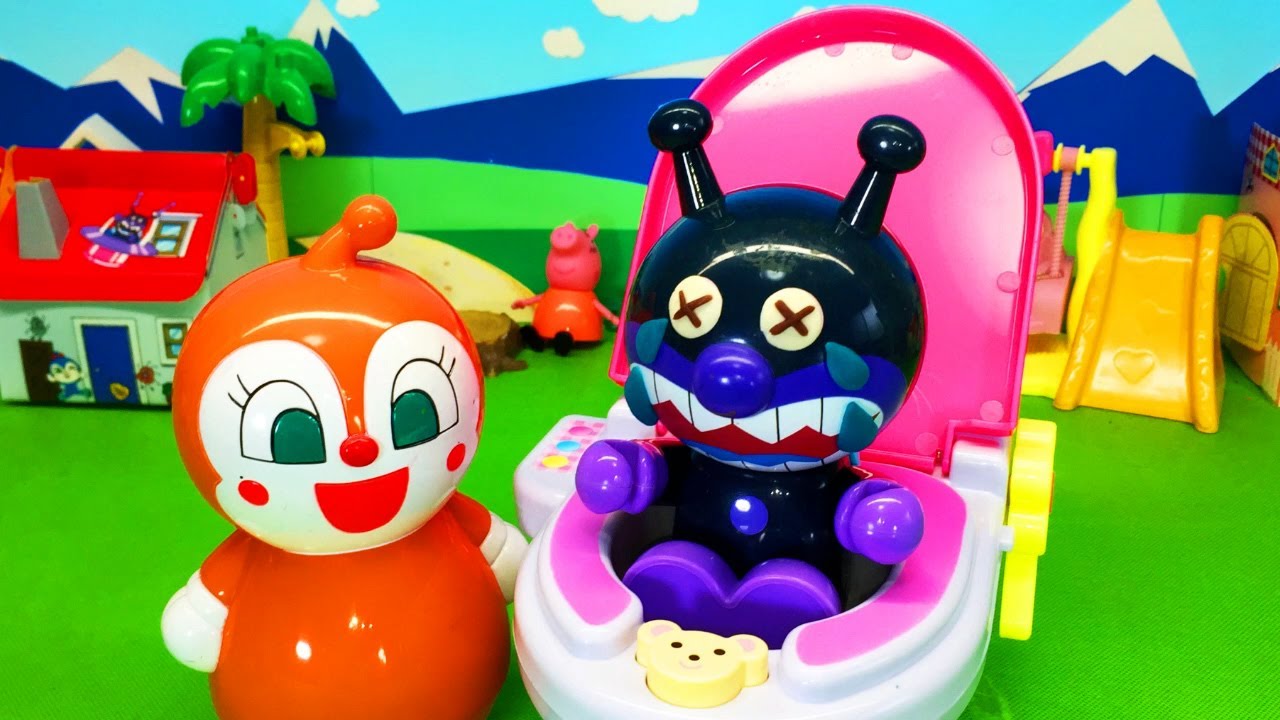 おトイレいきたい！ソワソワばいきんまん！【寸劇】@minitoys2 のアンパンマン おもちゃ アニメ Japanese famous character anpanman