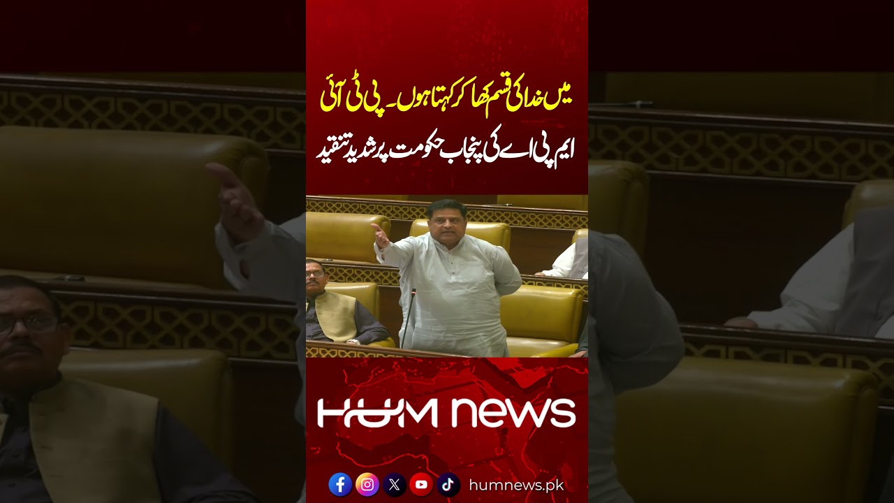 PTI MPA Nadeem Qureshi&rsquo;s Fiery Speech Rocks Punjab Assembly | Severe Criticism of Punjab Govt