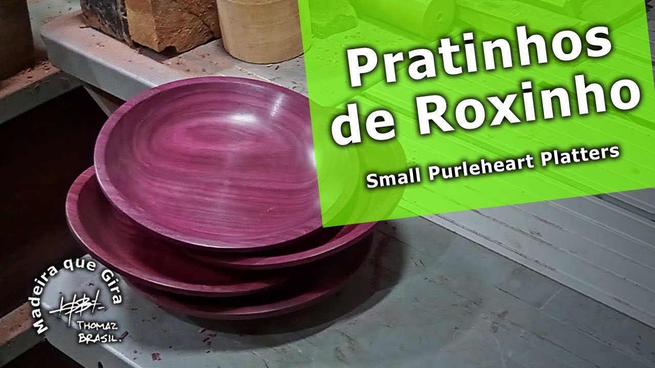 Tornearia - Pratinhos de Roxinho / Woodturning - Small Purpleheart Platters