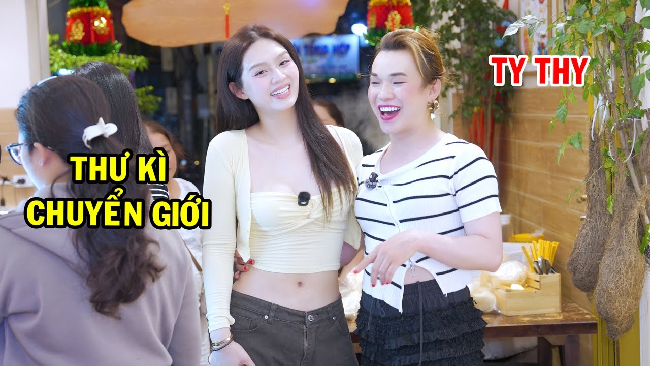 Người đẹp chuyển giới Thư Kỳ gh&eacute; qu&aacute;n Ty Thy - Ty Thy Vlog Gỏi đu đủ
