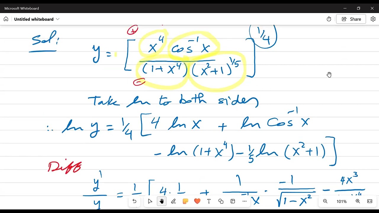Logarithmic function differentiation part 2