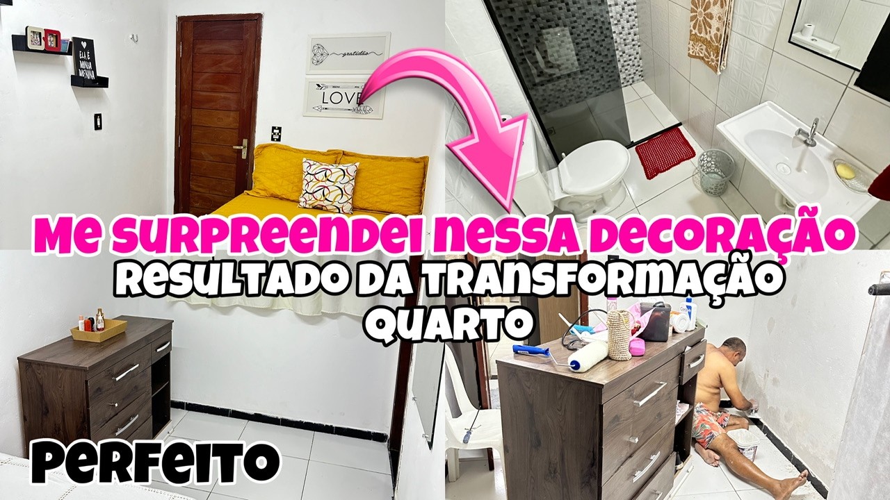 TRANSFORMAÇÃO DO QUARTO DECORAÇÃO|ME SURPREENDEI com o RESULTADO quarto|apaixonada nessa  decoração