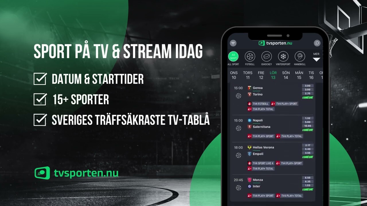 Tvsporten.nu - Din guide till sport p&aring; TV