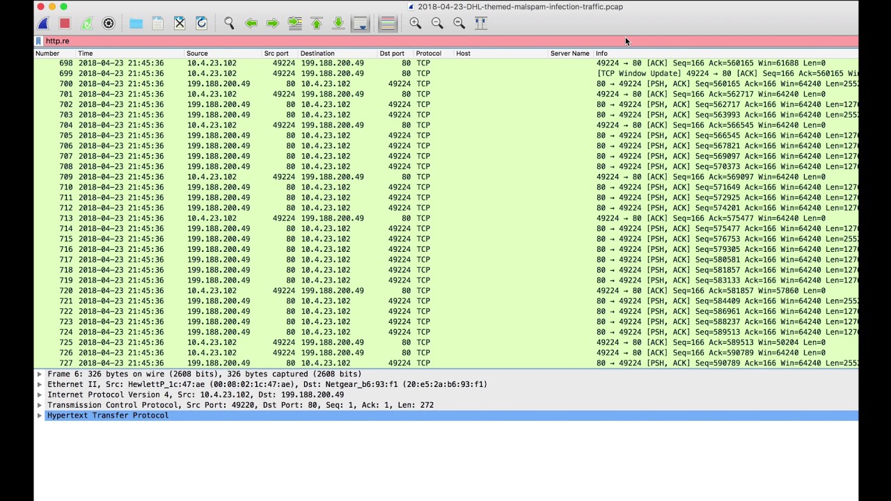 Wireshark filter