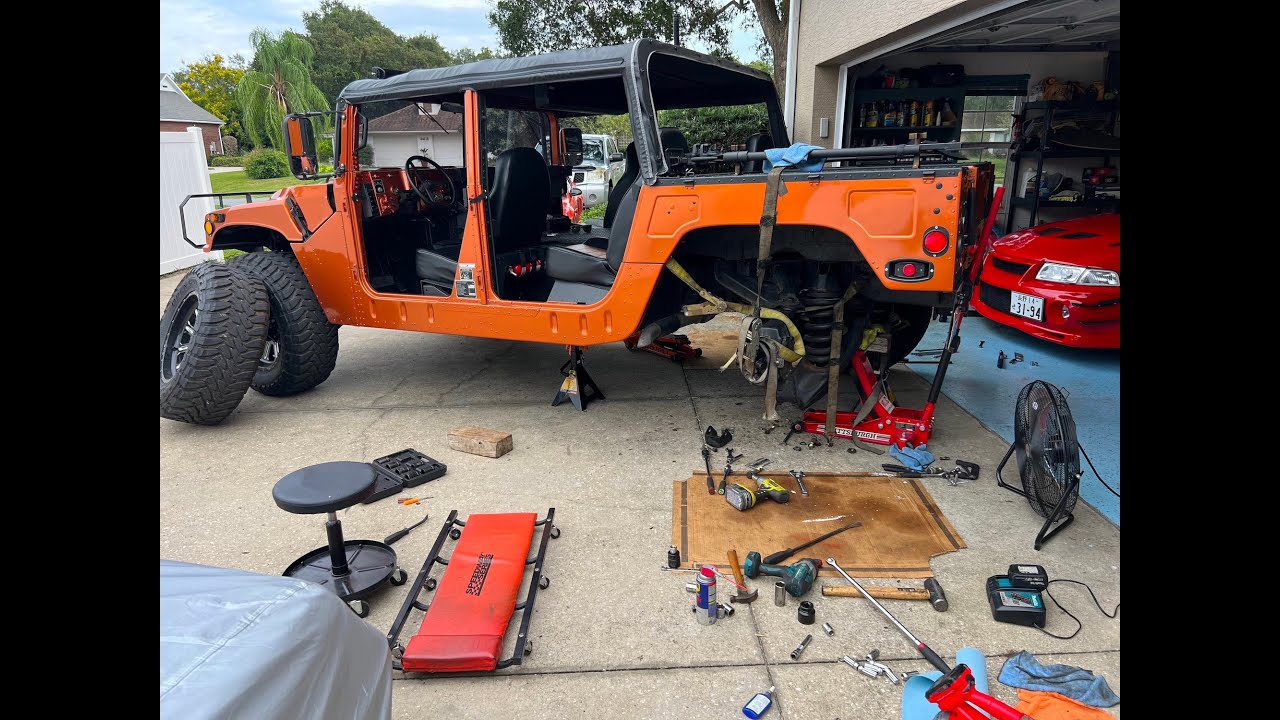 Регулировочные пластины для задней оси HUMMER H1 HUMVEE. Снятие регулировочных пластин.