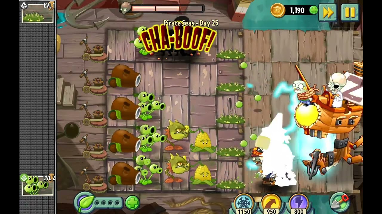 Beating dr. Zomboss THE PLANK WALKER |Plants vs Zombie2