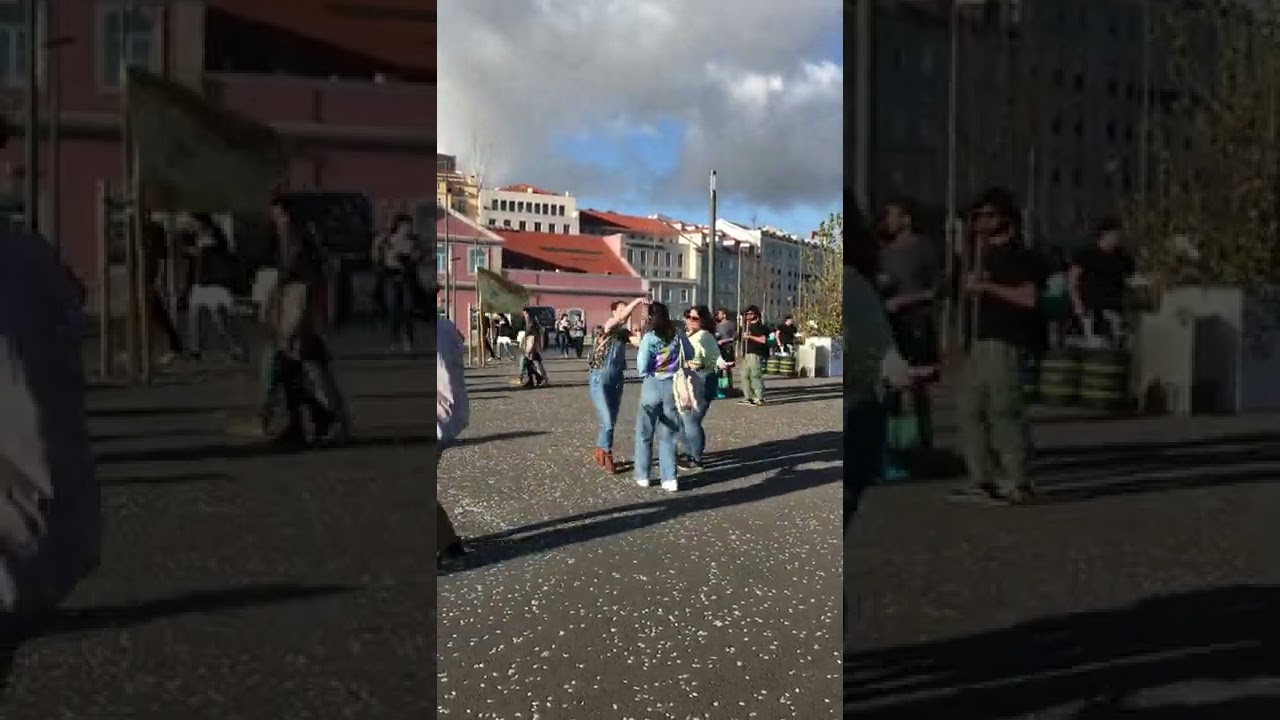 Gay and Lesbian dancing in Lisbon streets #gay  #lesbian #portugal