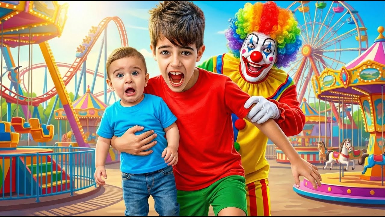 خلودة دخل مدينة الملاهي وتورط مع المهرج واتصلو علي عيلته لانقذه من المهرج !!