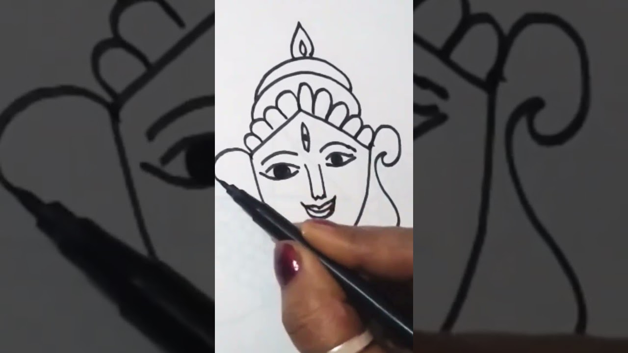 Easy Maadurga Drawing #easyart #maadurga #navratri #drawing #trendingshorts