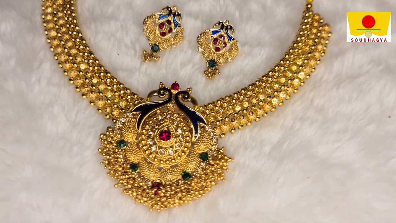 Soubhagya jewellers kolhapuri thushi necklace