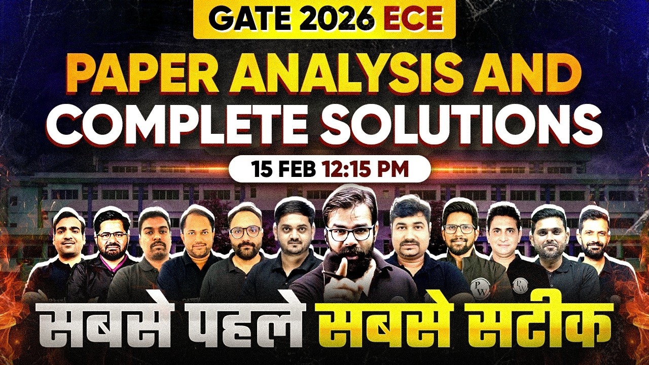 GATE 2026 ECE Paper Analysis | GATE 2026 ECE Exam Analysis & Paper Solutions | 15 Feb 2026