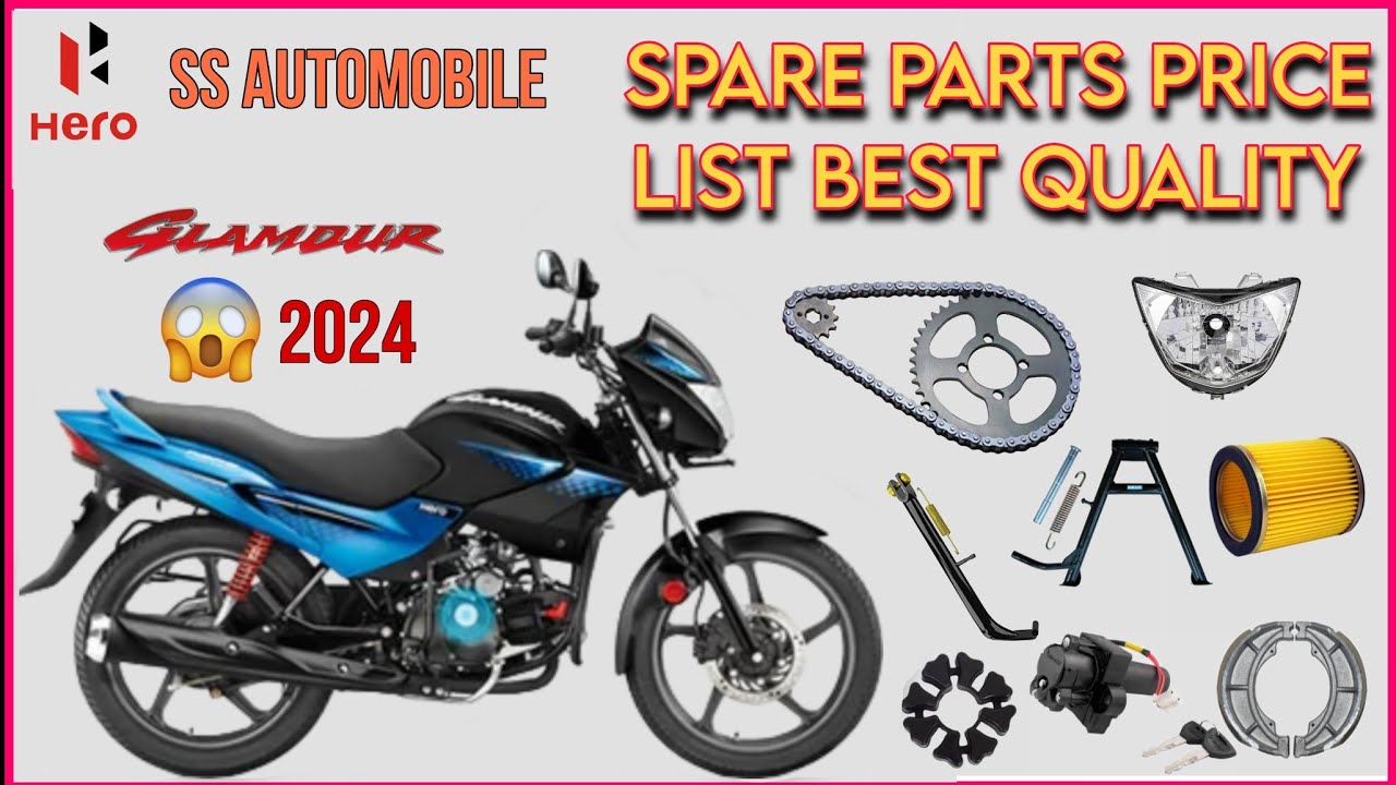 Hero Glamour BS4 Spare Parts Price List 2024 l Glamour Bike All Spare Parts Best Quality Brand 😘